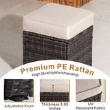 9 Seater Outdoor Rattan Fire Pit Sofa Set – Garden Lounge with Rectangular Fire Pit Table and Side Table with Built-In Storage