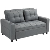 Two-Seater Pull-Out Sofa Bed - Charcoal Grey
