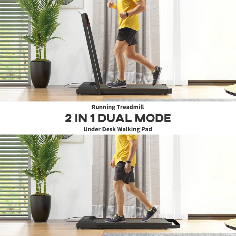 SPORTNOW Walking Pad 2.5HP Folding Treadmill, Orange