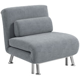 Single Sleeper Chair - Velvet-Feel Grey