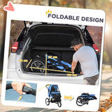 PawHut Pet Stroller Foldable Travel Carriage, Blue