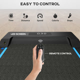 SPORTNOW Walking Pad, 2.5HP 1-6km/h Folding Treadmill with Remote Control and LED Display, Blue
