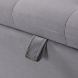 Velvet Storage Bench - Soft Upholstered Seat, 135x41x42cm, Grey