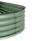 Galvanised Raised Garden Bed, Metal Planter Box with Safety Edging, Green