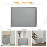 Retractable Stair Gate for Dogs, Mesh Safety Extends 115cm - Grey