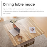 Coffee Table with Storage, Lift Up & 2 Drawers - White & Oak