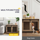 Dog Crate Furniture, Sliding Door for Medium Dogs, Brown
