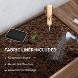 Raised Planter 46 x 94cm with Shelves - Carbonised Wood