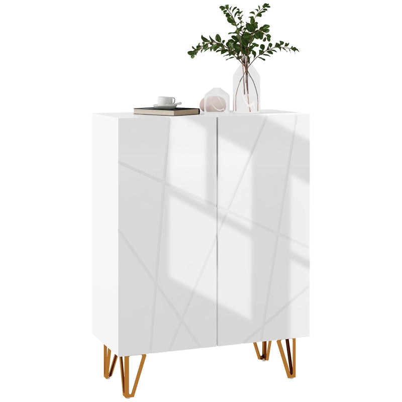 Narrow Shoe Storage Cabinet, 15-20 Pairs, White