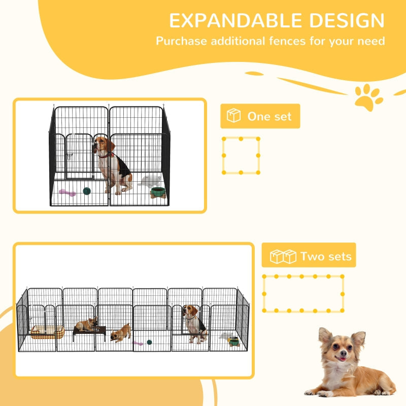 8 Panels Puppy Playpen, Heavy Duty Indoor Outdoor - Black