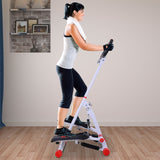 Stepper Workout Fitness Machine, Handle Hand Grip, Aerobic Exercise, Red