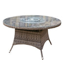 6-Seat Round Outdoor Dining Table with Glass Turntable - PAD-1711
