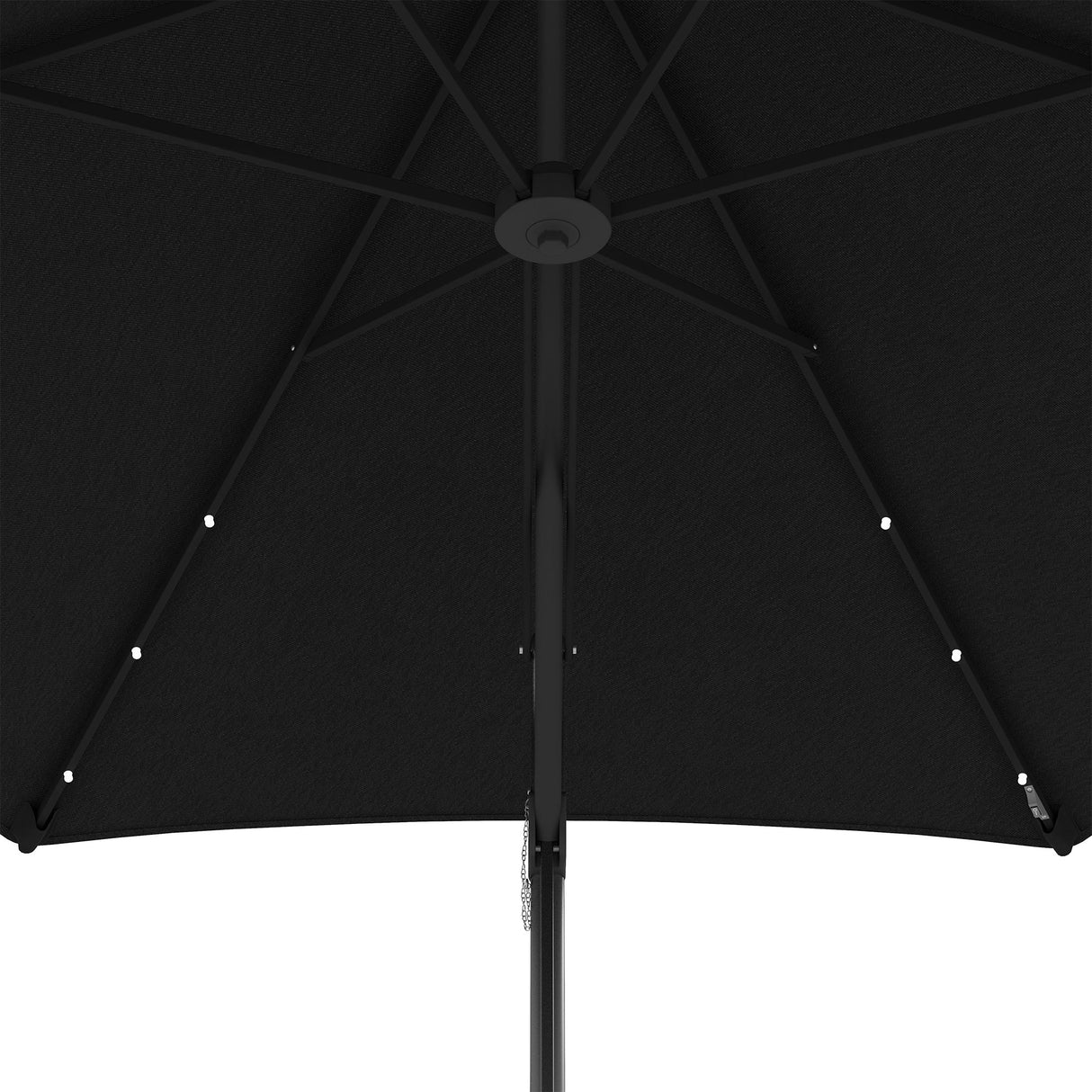 Solar LED Cantilever Parasol 3m - Black