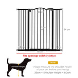 Pressure Fit Dog Stair Gate, Auto Close Adjustable 74-100cm, Black