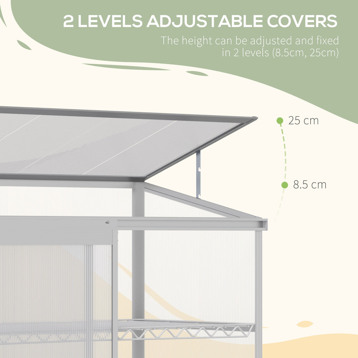 3 Tier Greenhouse, Outdoor Cold Frame Plant Flower Growth, Transparent Polycarbonate