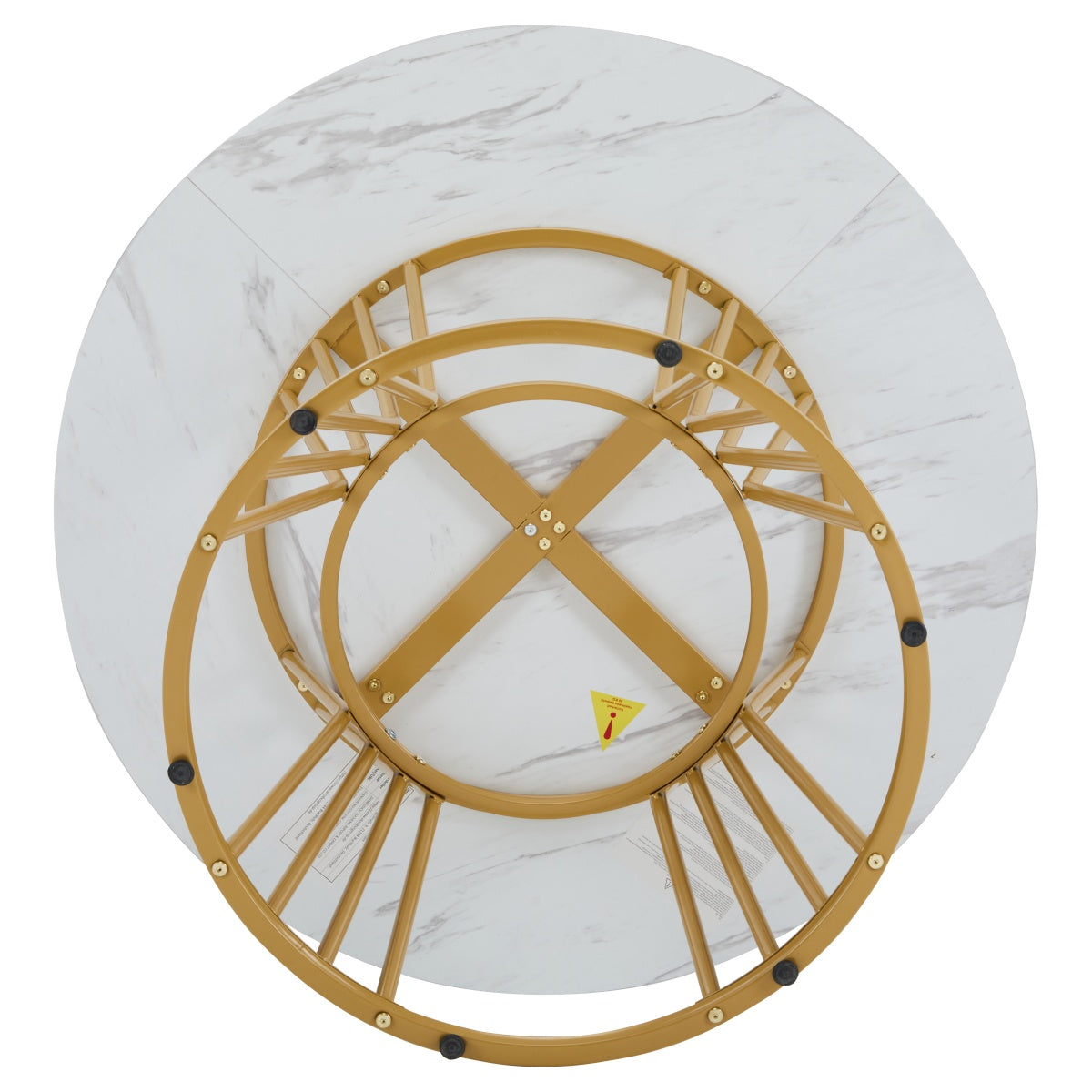 White with Metal Leg (1 piece), Kitchen Table, Sturdy Metal Frame