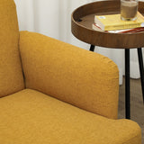 Velvet Feel 2 Seater Sofa with Thick Padding, Yellow