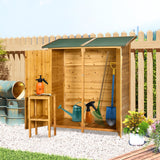 Fir Wood Garden Shed, with Asphalt Roof - Natural