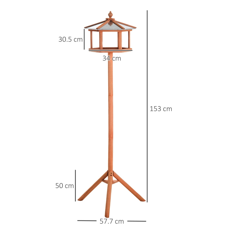 Wooden Bird Table Garden Feeding Station, 153cm