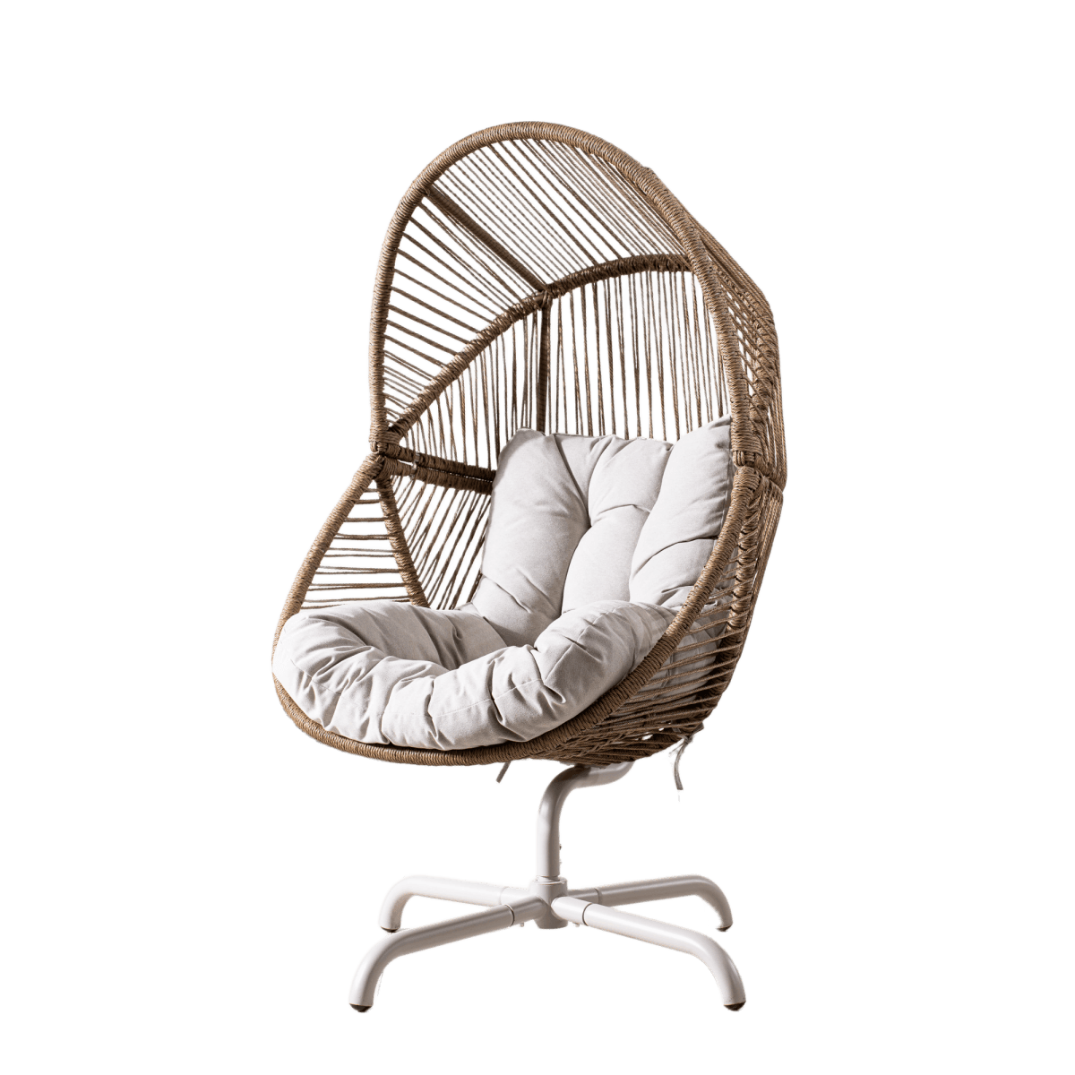 Metal Hanging Egg Chair - Outdoor Garden Swing Chair, Beach Yellow
