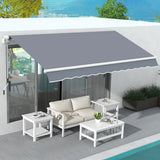 Manual Retractable Awning 4m x 3m - Grey