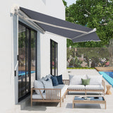 Manual Retractable Awning 4m x 3m - Grey