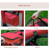 Foldable Pet Carrier, Portable Soft Side Travel Crate, Red