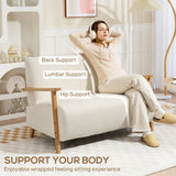 Small Sofa Settee, 2 Seater, Sherpa Fabric Cream White