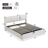 6ft Super King PU LED Storage Bed – Upholstered Bed with USB Charging and Adjustable Headboard