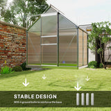 Walk-In Polycarbonate Greenhouse 192.5 x 131cm, Silver-Tone