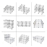 Pet Playpen Cage Enclosure, 39 Panels 3 Doors 2 Ramps, Metal Wire Fence Black