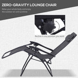 Folding Zero Gravity Chairs and Table Set with Cup Holders, Reclining Garden Yard Pool, Light Grey