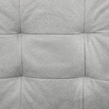 Modern 2 Seater Sofa with Hidden Storage, Tufted Cotton, Light Grey