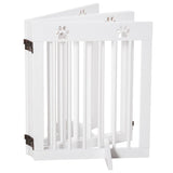 Freestanding Pet Gate Folding Safety Fence with Support Feet for Doorway Stairs, White