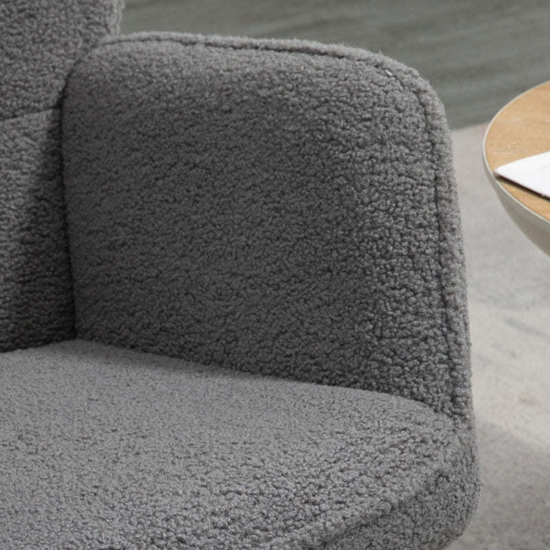 Berber Fleece Glider Rocker, Nursing Wingback Rocking Chair, Dark Grey