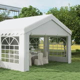 Marquee Party Tent, 4m x 4m Heavy Duty Galvanised Steel, White