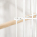 Large Bird Cage for Finch Canaries Parakeet with Rolling Stand, Slide-out Tray, Storage Shelf, Food Containers, White