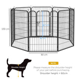 8 Panels Puppy Playpen, Heavy Duty Indoor Outdoor - Black