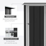 Metal Garden Storage Shed 5ft x 3ft, Outdoor Tool Shed Sloped Roof Lockable Door, Grey