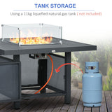 6-Piece Aluminium Garden Furniture Set, Fire Pit Table Outdoor Sofa with Cushions, Grey