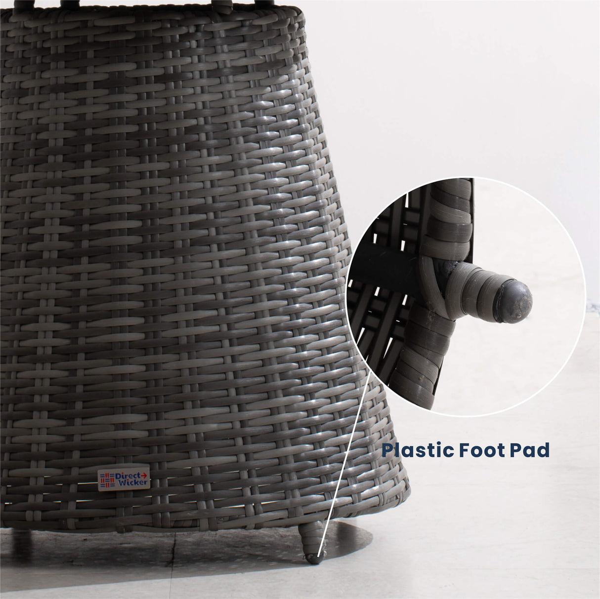 3-Piece Grey Rattan Bistro Set - Outdoor Garden Chairs with Round Coffee Table