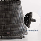 3-Piece Grey Rattan Bistro Set - Outdoor Garden Chairs with Round Coffee Table