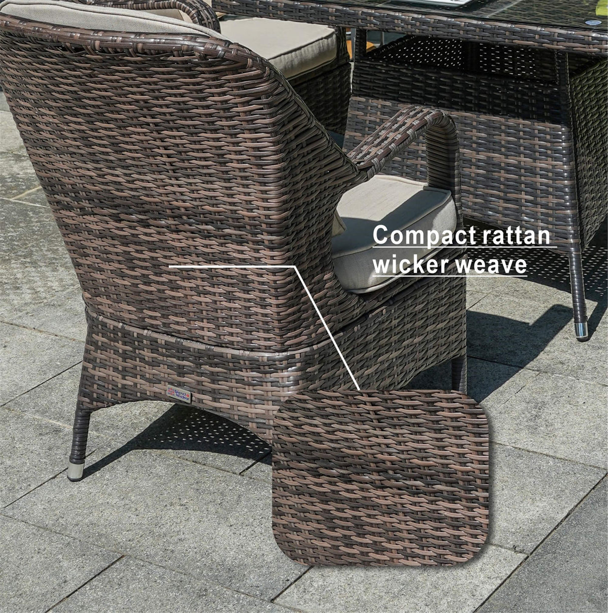 4-Seater Patio Dining Set with Round Table and Parma Chairs - PAD-1709-SET