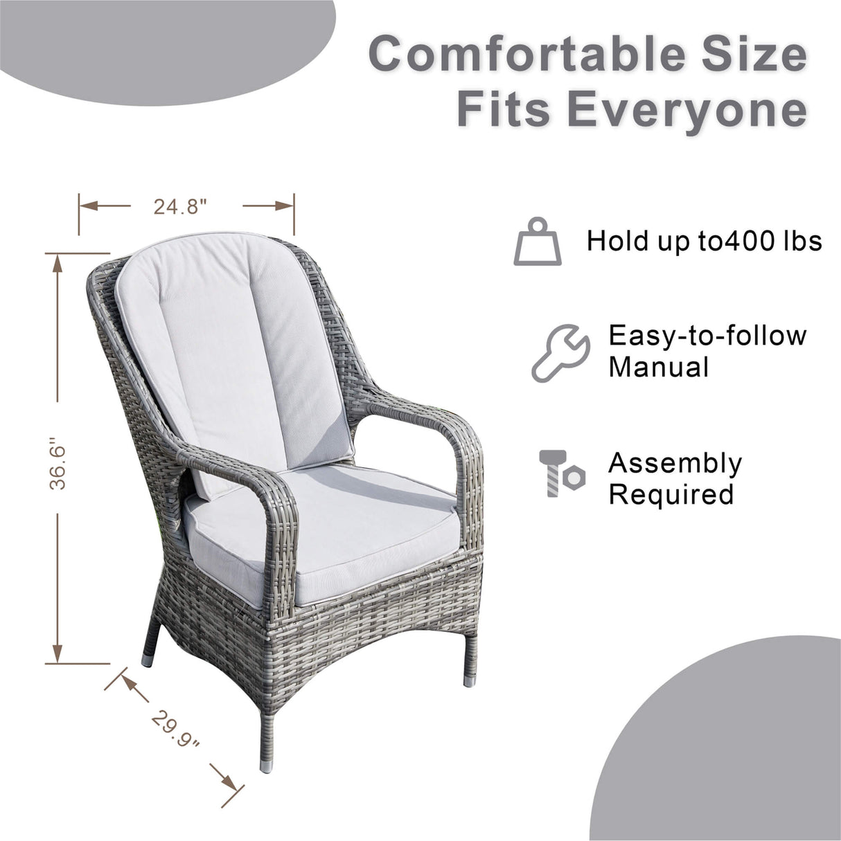 4-Seater Patio Dining Set with Round Table and Parma Chairs - PAD-1709-SET