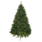 Realistic Full Green Artificial Christmas Tree - Lush PVC Xmas Tree with Pre-Lit Warm White LED Lights for Indoor Festive Decoration, 6ft/7ft