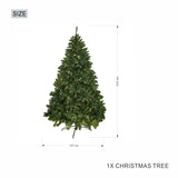 Realistic Full Green Artificial Christmas Tree - Lush PVC Xmas Tree with Pre-Lit Warm White LED Lights for Indoor Festive Decoration, 6ft/7ft
