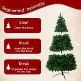 Realistic Full Green Artificial Christmas Tree - Premium PVC Xmas Tree for Indoor Home & Festive Decoration, 6ft/7ft