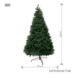 Realistic Full Green Artificial Christmas Tree - Premium PVC Xmas Tree for Indoor Home & Festive Decoration, 6ft/7ft