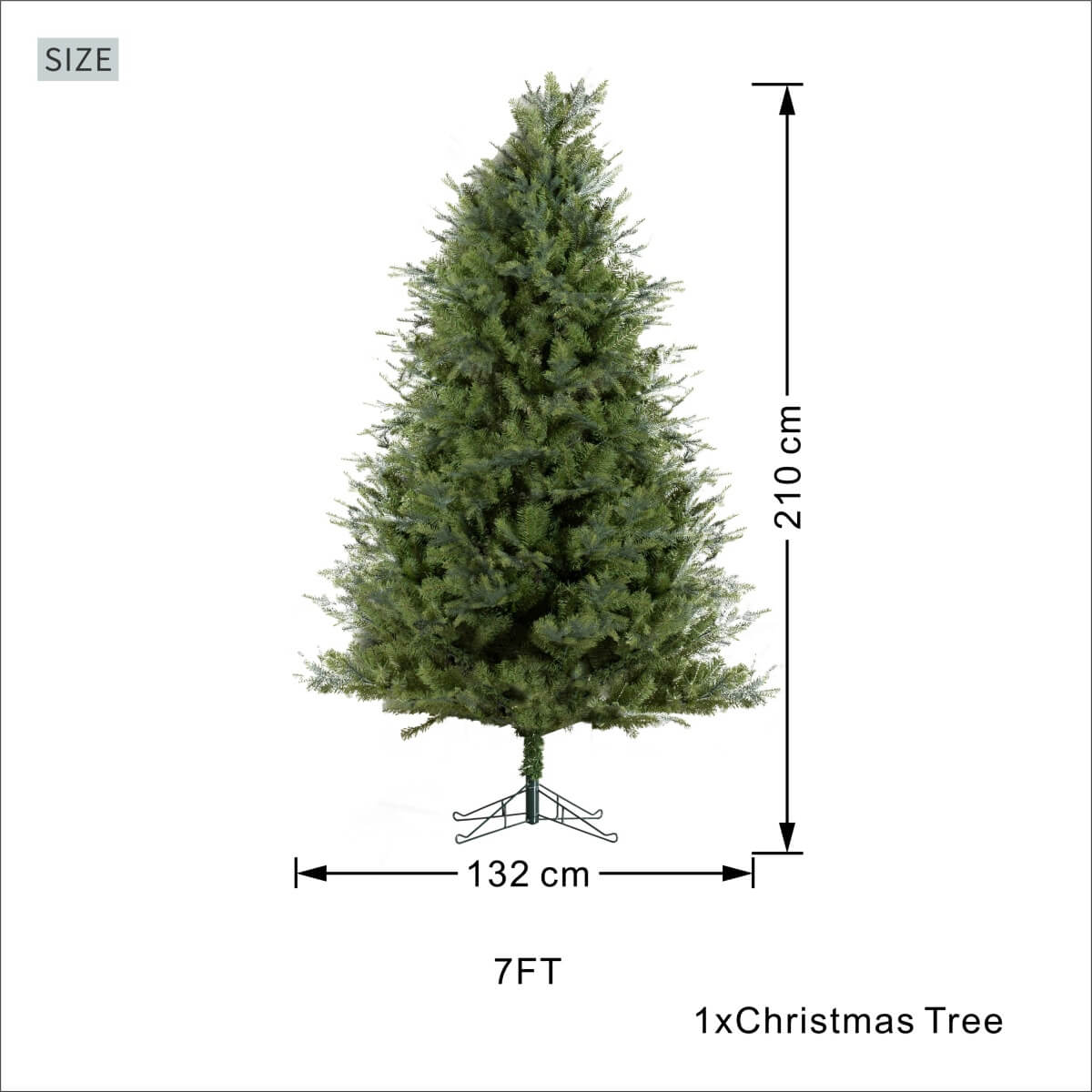Realistic PE & PVC Artificial Christmas Tree - Full Mixed-Foliage Xmas Tree for a Lush Festive Look, 7ft/8ft/9ft