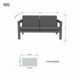 ARVE 2-Seater Outdoor Sofa – Modern Aluminium Garden Sofa · Premium Comfort